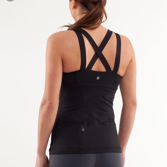 lululemon athletica Tops - Lululemon black Chaturanga strappy tank top.size 8